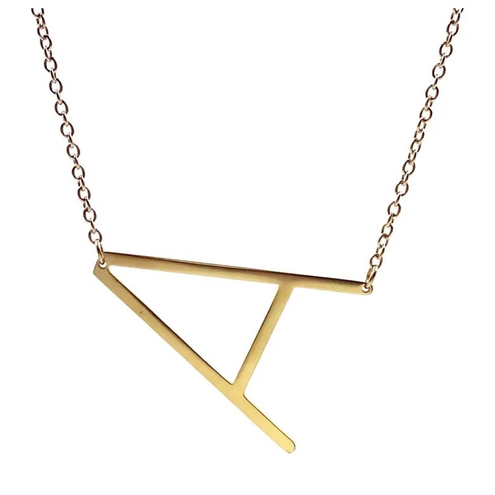 Gold A Letter Necklace